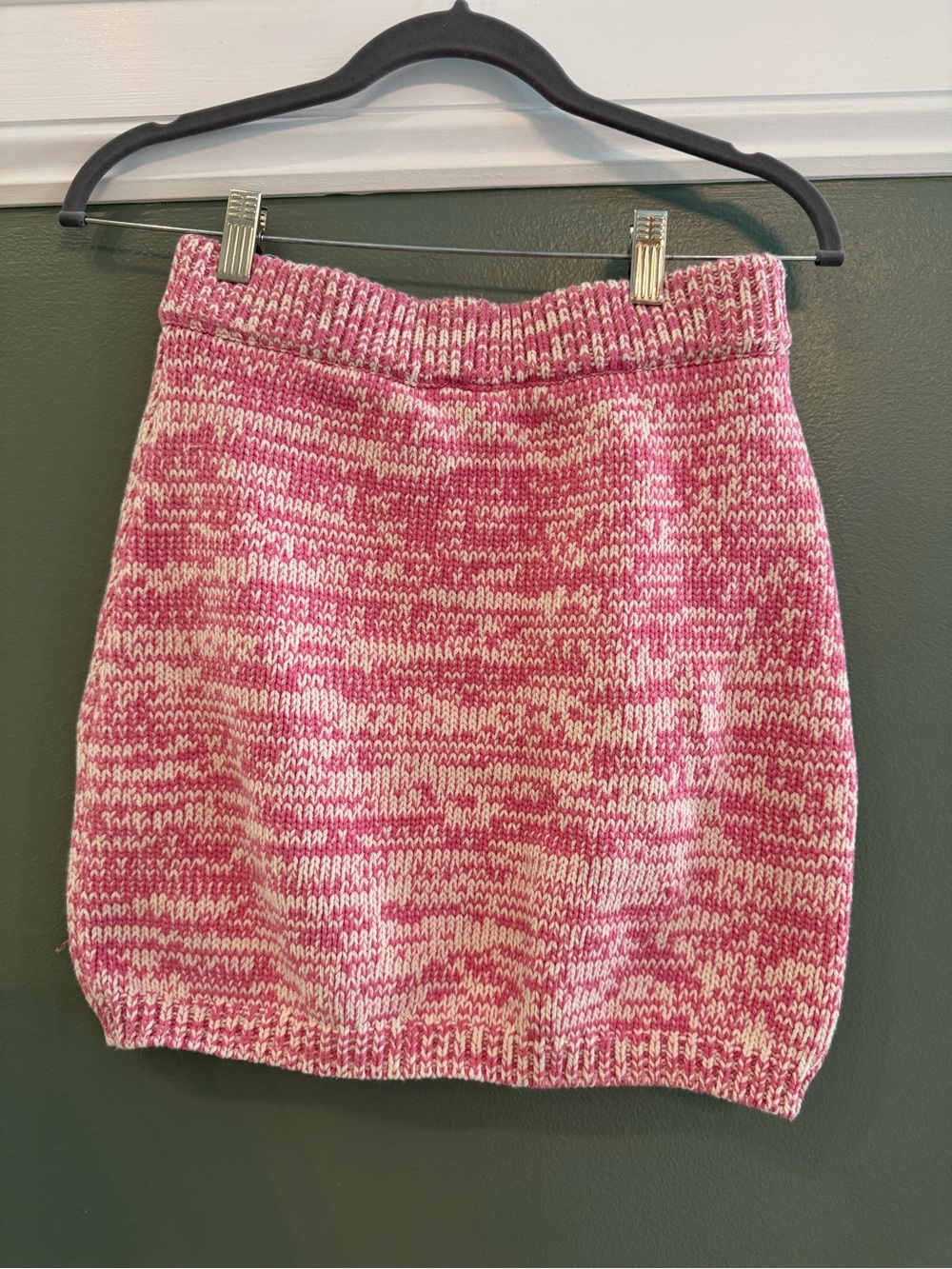 Seed Heritage Pink and Cream Marled Knit Mini Skirt